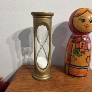 Vintage Mid Century Brass Hourglass